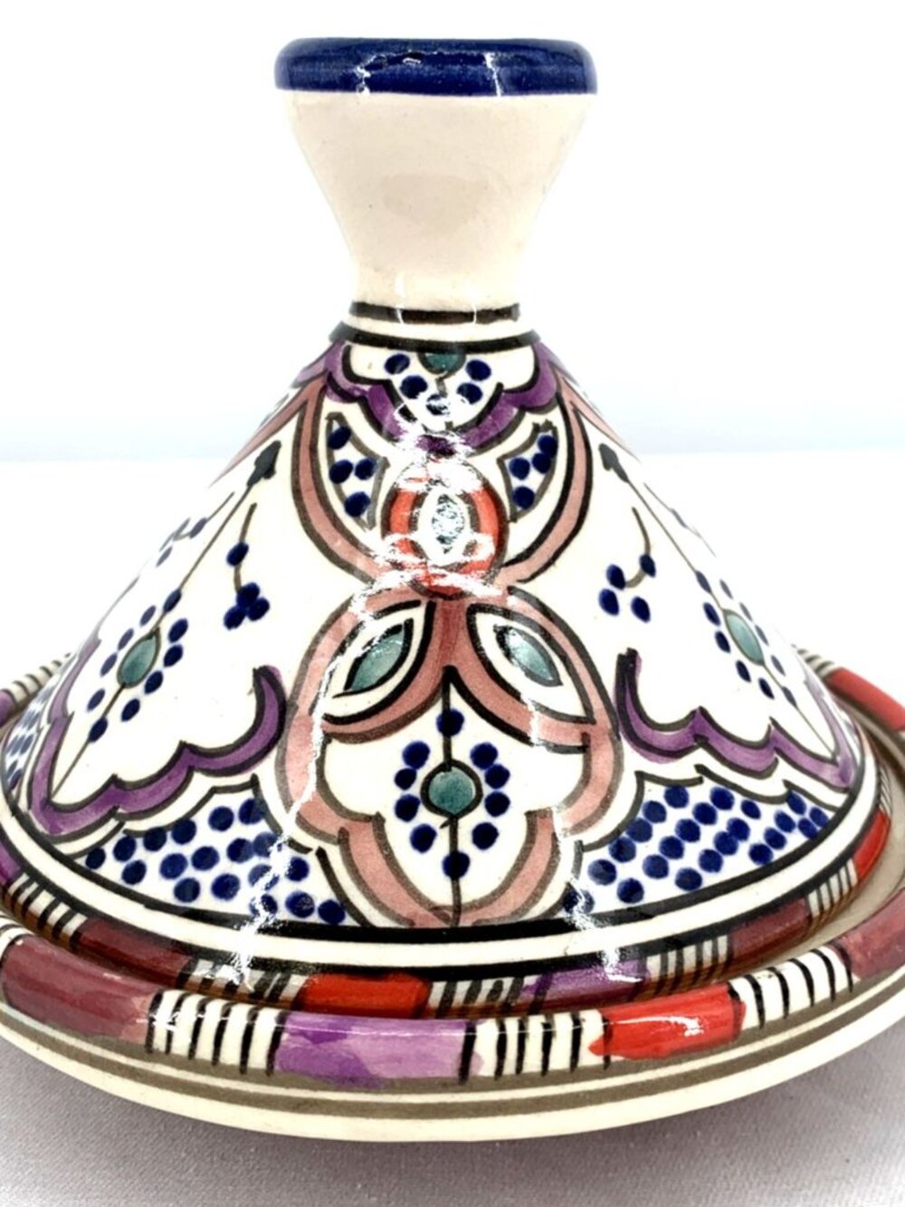 Tagine Pottery Tajine Dish Moroccan 6" Wide Hand Painted Ceramic